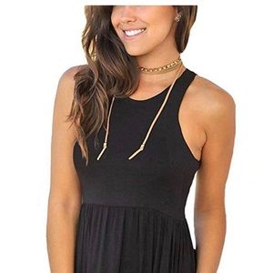 Women’s sleeveless black dress casual with pocket